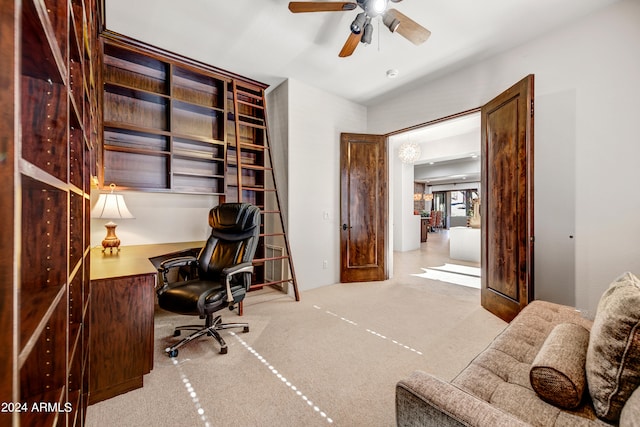 3105 S Amble Pass, Gold Canyon, AZ 85118 - office area featuring light carpet and ceiling fan