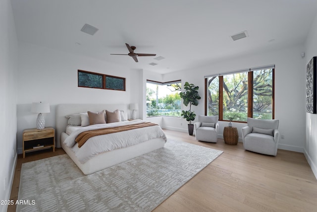 6648 E Horseshoe Rd, Paradise Valley, AZ 85253 - bedroom with a ceiling fan, baseboards, visible vents, and wood finished floors