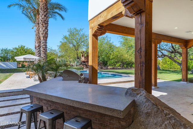 6648 E Horseshoe Rd, Paradise Valley, AZ 85253 - view of patio / terrace featuring an outdoor pool and outdoor dry bar