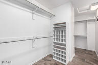 spacious closet featuring wood finished floors