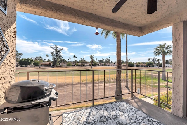 view of patio featuring a rural view and grilling area