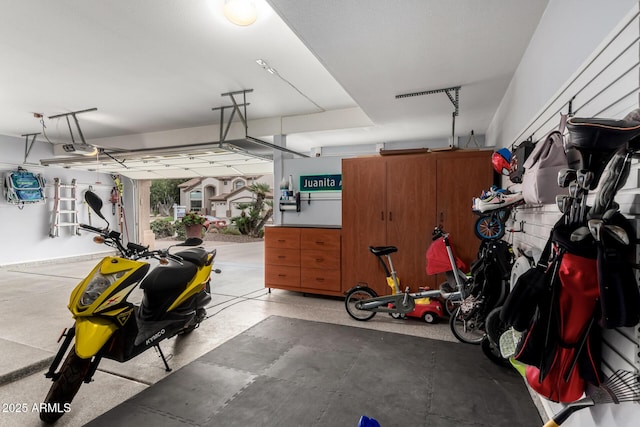 garage featuring a garage door opener