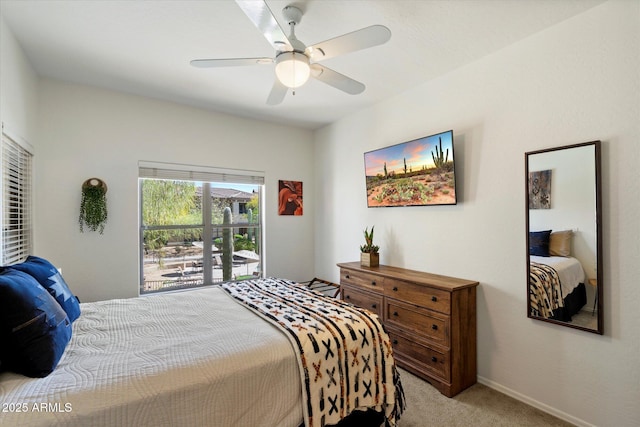 19700 N 76th St Unit 2086, Scottsdale, AZ 85255 - bedroom with a ceiling fan, baseboards, and light colored carpet