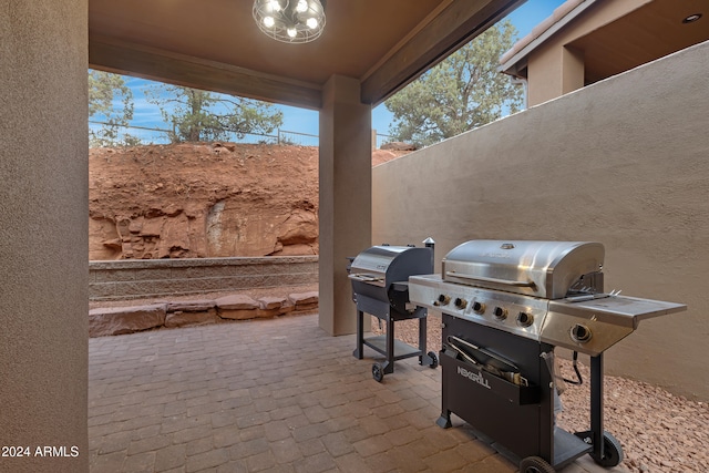 view of patio featuring grilling area