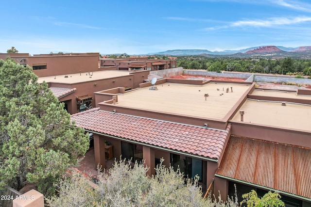 aerial view featuring a mountain view