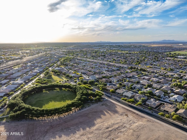 bird's eye view with a mountain view and a residential view