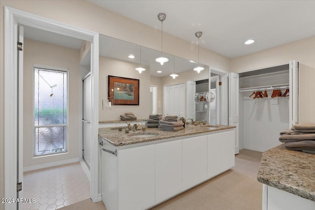 6516 E Maverick Rd, Paradise Valley, AZ 85253 - interior space featuring double vanity, a sink, a wealth of natural light, and recessed lighting