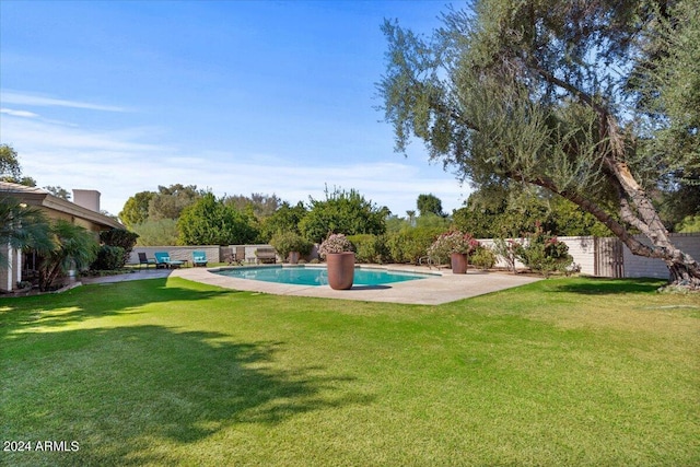 6516 E Maverick Rd, Paradise Valley, AZ 85253 - view of yard with a fenced in pool, a patio area, and fence private yard