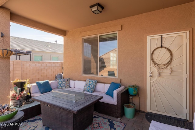 view of patio featuring outdoor lounge area