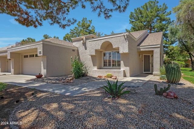 view of front of house with a garage