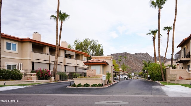 view of road with a mountain view