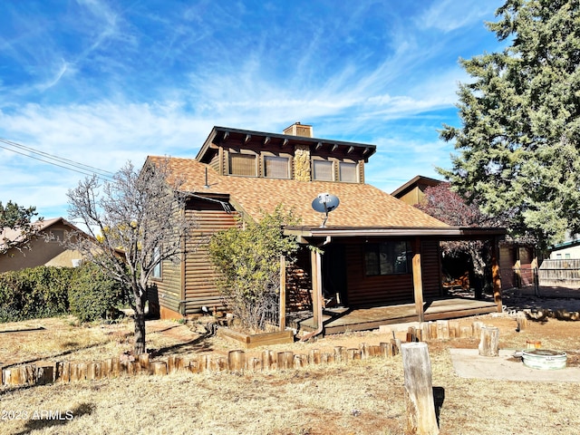 view of front of home with a patio area