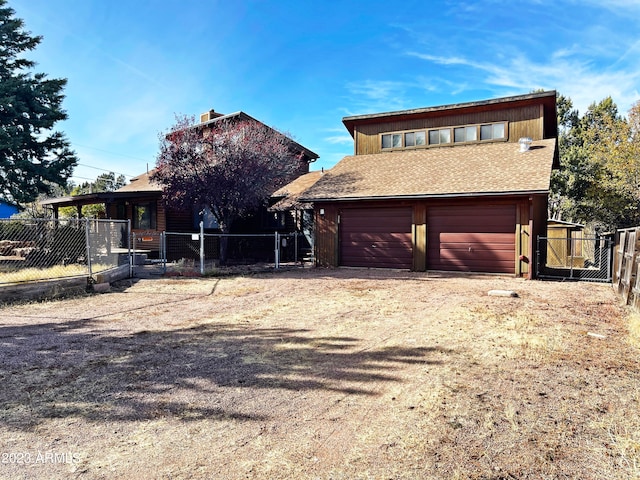 view of front of home with a garage