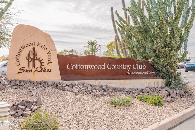 view of community sign