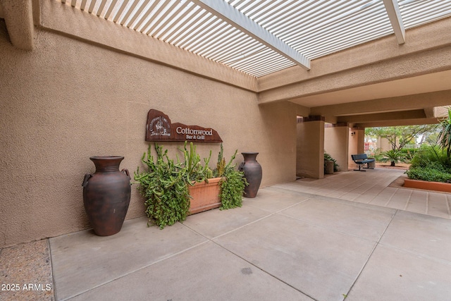 view of patio / terrace with a pergola