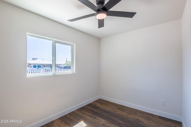 826 S Drew St, Mesa, AZ 85210 - empty room featuring a ceiling fan and dark wood-style floors