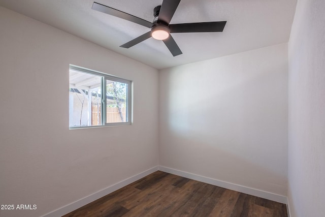 826 S Drew St, Mesa, AZ 85210 - unfurnished room with dark wood-style floors and a ceiling fan