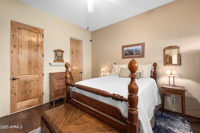 bedroom with hardwood / wood-style flooring