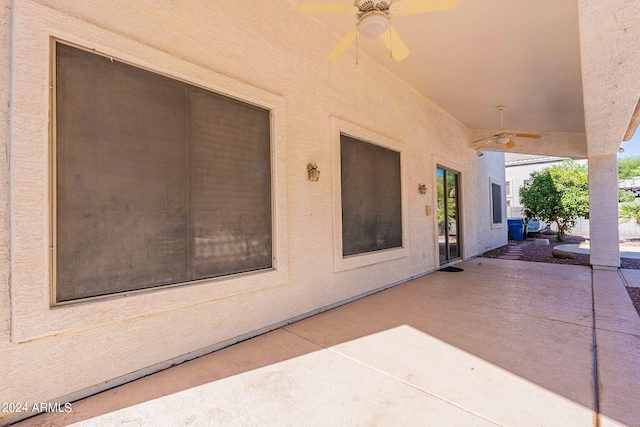 view of patio / terrace with ceiling fan