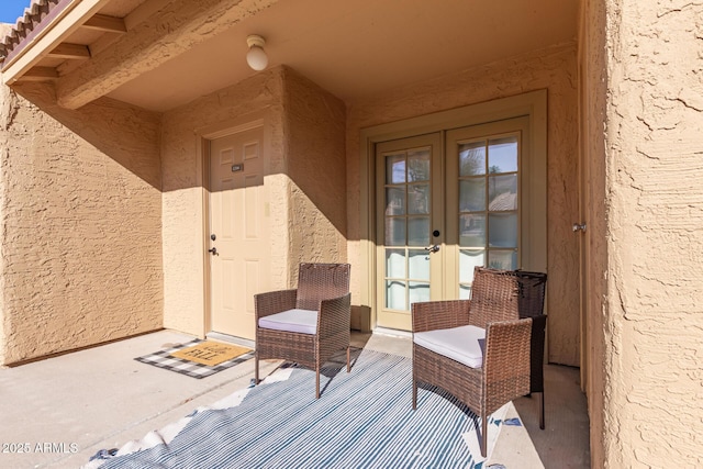 property entrance with french doors