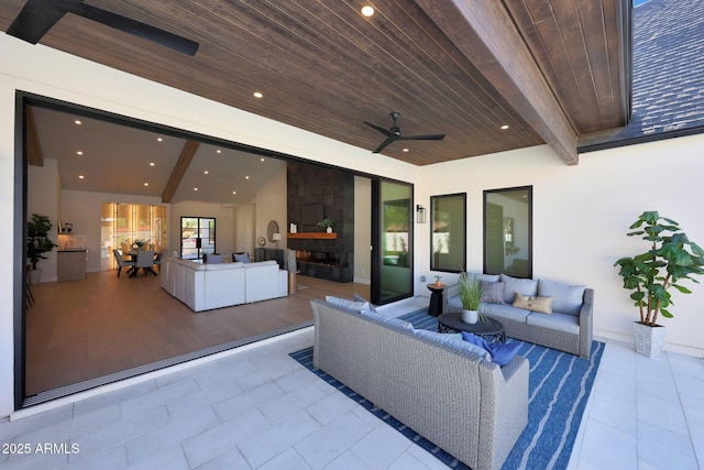 6126 E Charter Oak Rd, Scottsdale, AZ 85254 - view of patio / terrace with an outdoor hangout area and ceiling fan