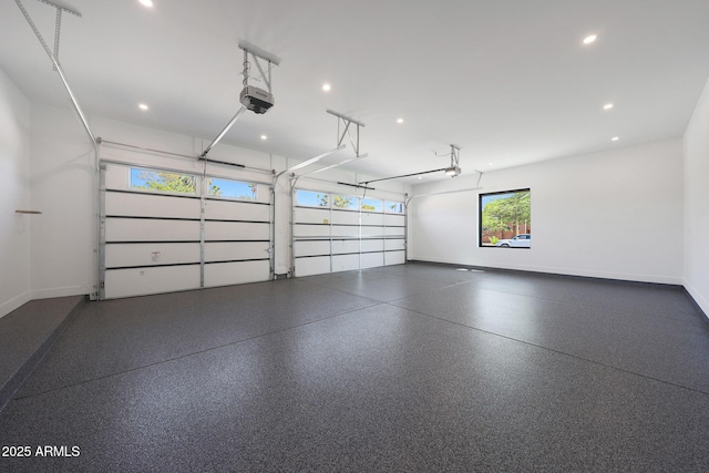 6126 E Charter Oak Rd, Scottsdale, AZ 85254 - garage with a garage door opener and recessed lighting