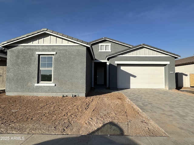 view of front of house with a garage