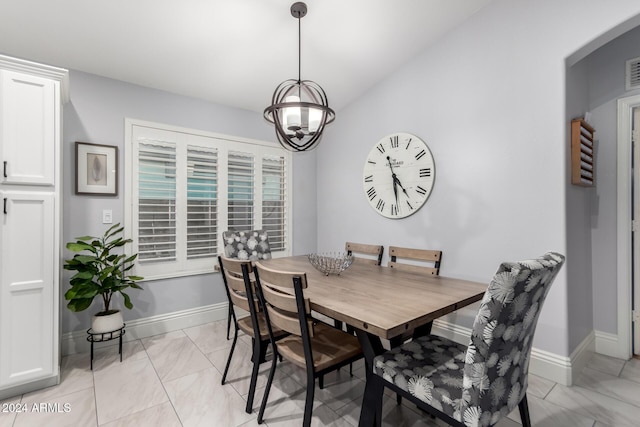 view of dining room