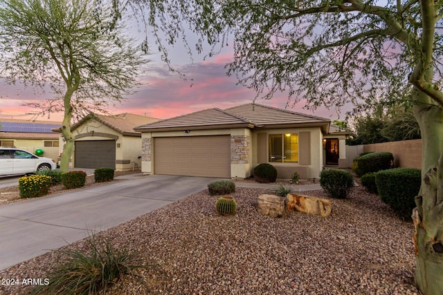 view of front of house featuring a garage