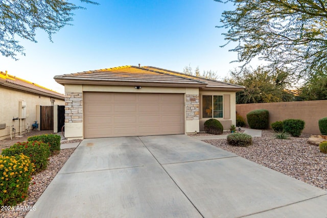 view of front of house with a garage