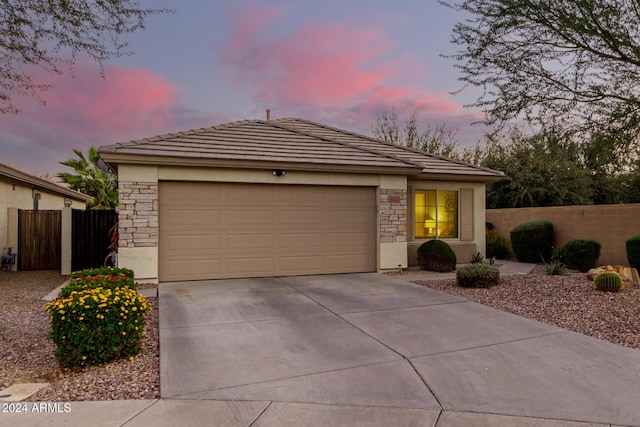 view of front of home featuring a garage