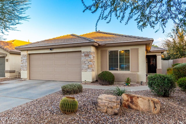 view of front facade with a garage