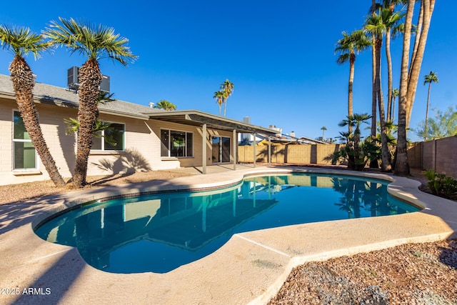 view of pool featuring a patio