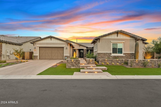 view of front of home with a garage