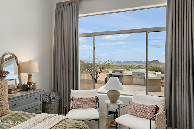 10799 E Florence Way, Scottsdale, AZ 85262 - bedroom featuring access to outside and a mountain view