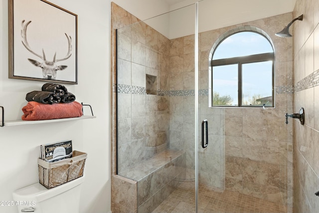 10799 E Florence Way, Scottsdale, AZ 85262 - bathroom with toilet and a stall shower