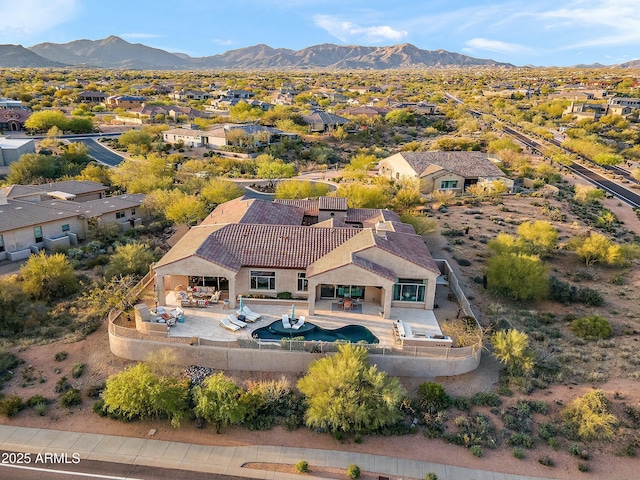 10799 E Florence Way, Scottsdale, AZ 85262 - drone / aerial view featuring a mountain view