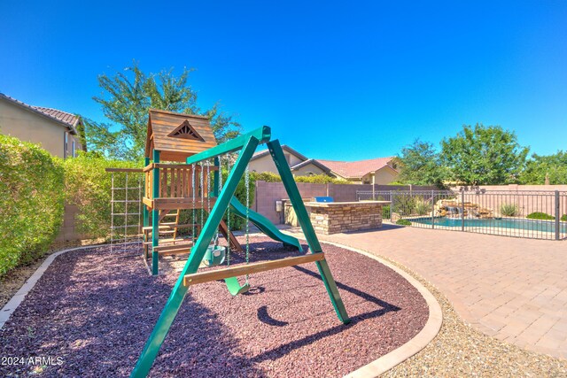 view of play area featuring a patio