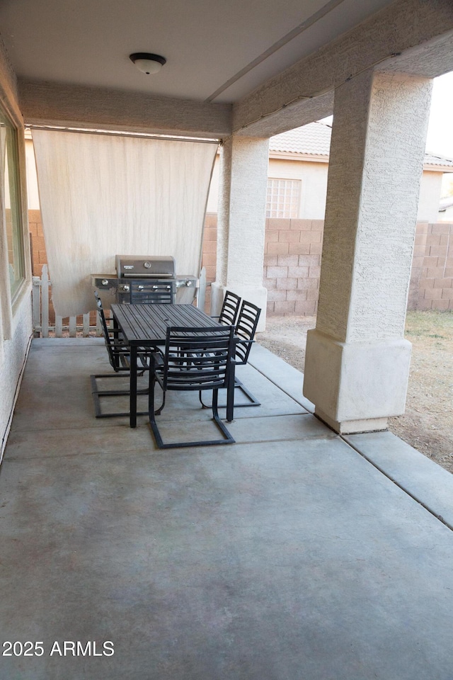 view of patio / terrace with area for grilling