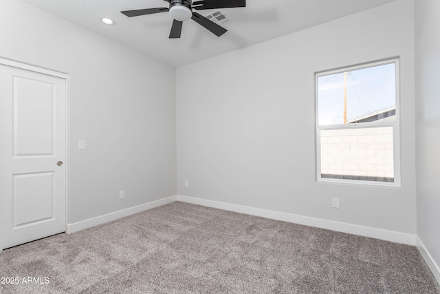 9310 W Washington St, Tolleson, AZ 85353 - carpeted empty room with ceiling fan, baseboards, and recessed lighting