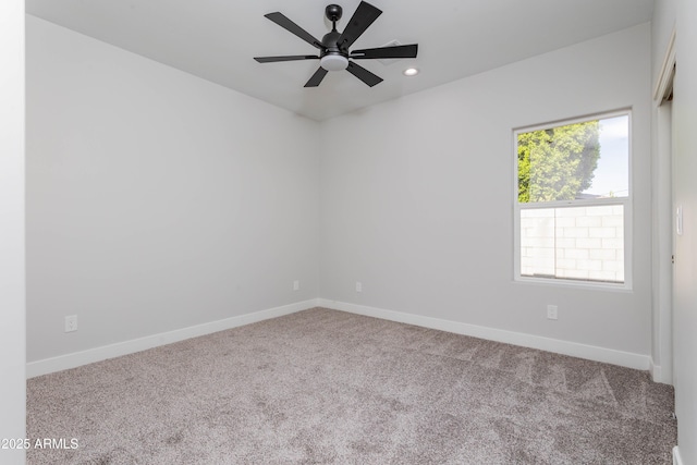 9310 W Washington St, Tolleson, AZ 85353 - carpeted spare room with recessed lighting, baseboards, and ceiling fan