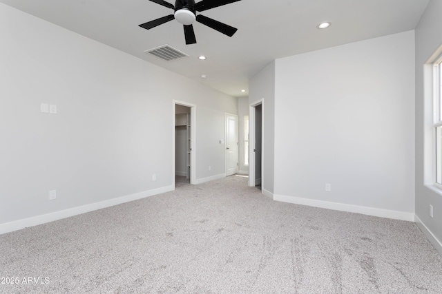 9310 W Washington St, Tolleson, AZ 85353 - empty room featuring ceiling fan, light colored carpet, recessed lighting, and baseboards