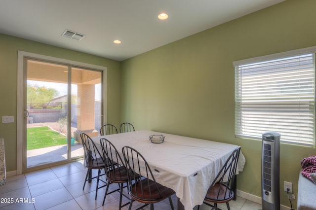17743 N Rosa Dr, Maricopa, AZ 85138 - dining room with baseboards, a wealth of natural light, visible vents, and recessed lighting