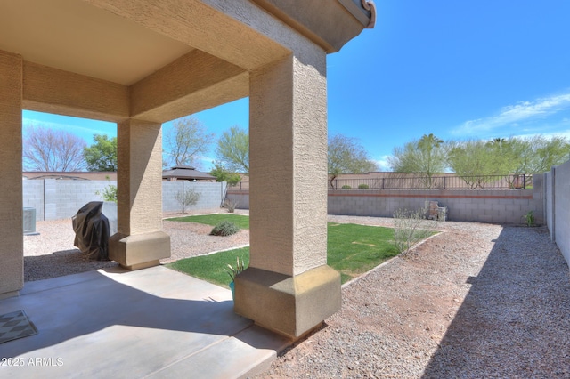 17743 N Rosa Dr, Maricopa, AZ 85138 - view of patio with a grill and a fenced backyard