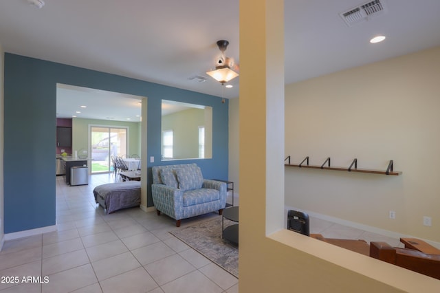 17743 N Rosa Dr, Maricopa, AZ 85138 - living room with visible vents, recessed lighting, and light tile patterned floors