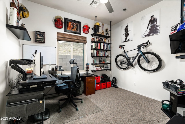 6326 W Misty Willow Ln, Glendale, AZ 85310 - carpeted office featuring ceiling fan and baseboards