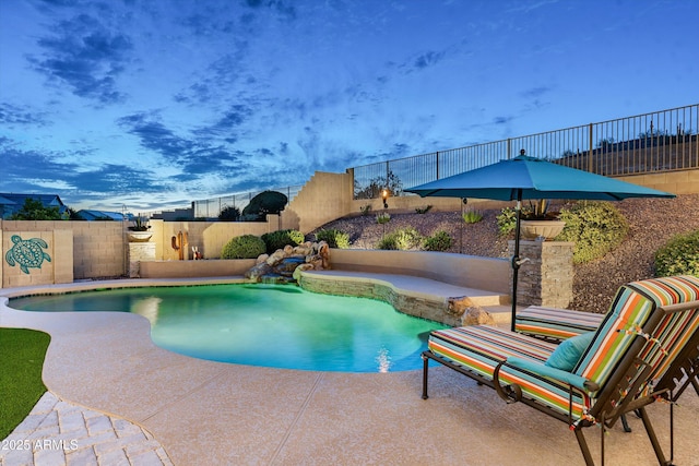 6326 W Misty Willow Ln, Glendale, AZ 85310 - view of pool featuring a fenced backyard and a patio area