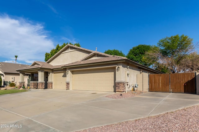 view of front of home with a garage