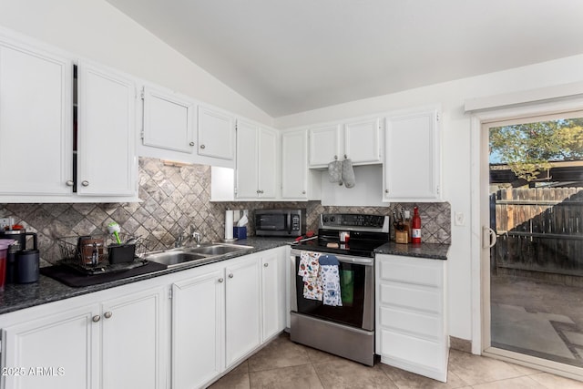 kitchen with white cabinetry, sink, and appliances with stainless steel finishes