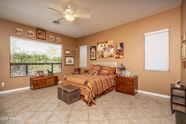 8698 E Preserve Way, Scottsdale, AZ 85266 - bedroom featuring light tile patterned flooring and a ceiling fan